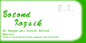 botond kozsik business card